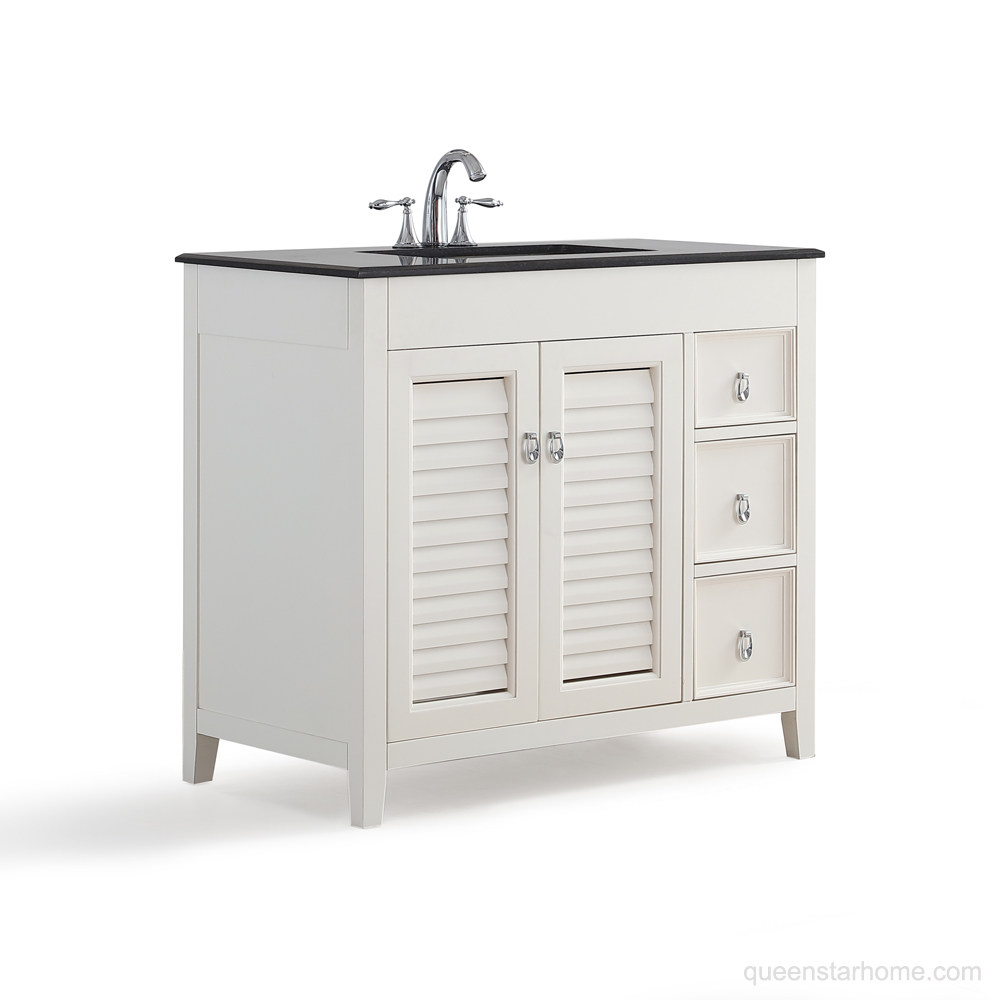 QS-AD04 36” White bathroom vanity cabinet